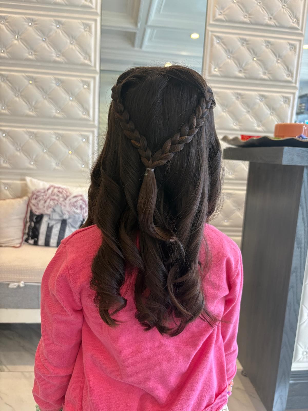 Children's half-up heart braid style — Crystal Beauty Salon