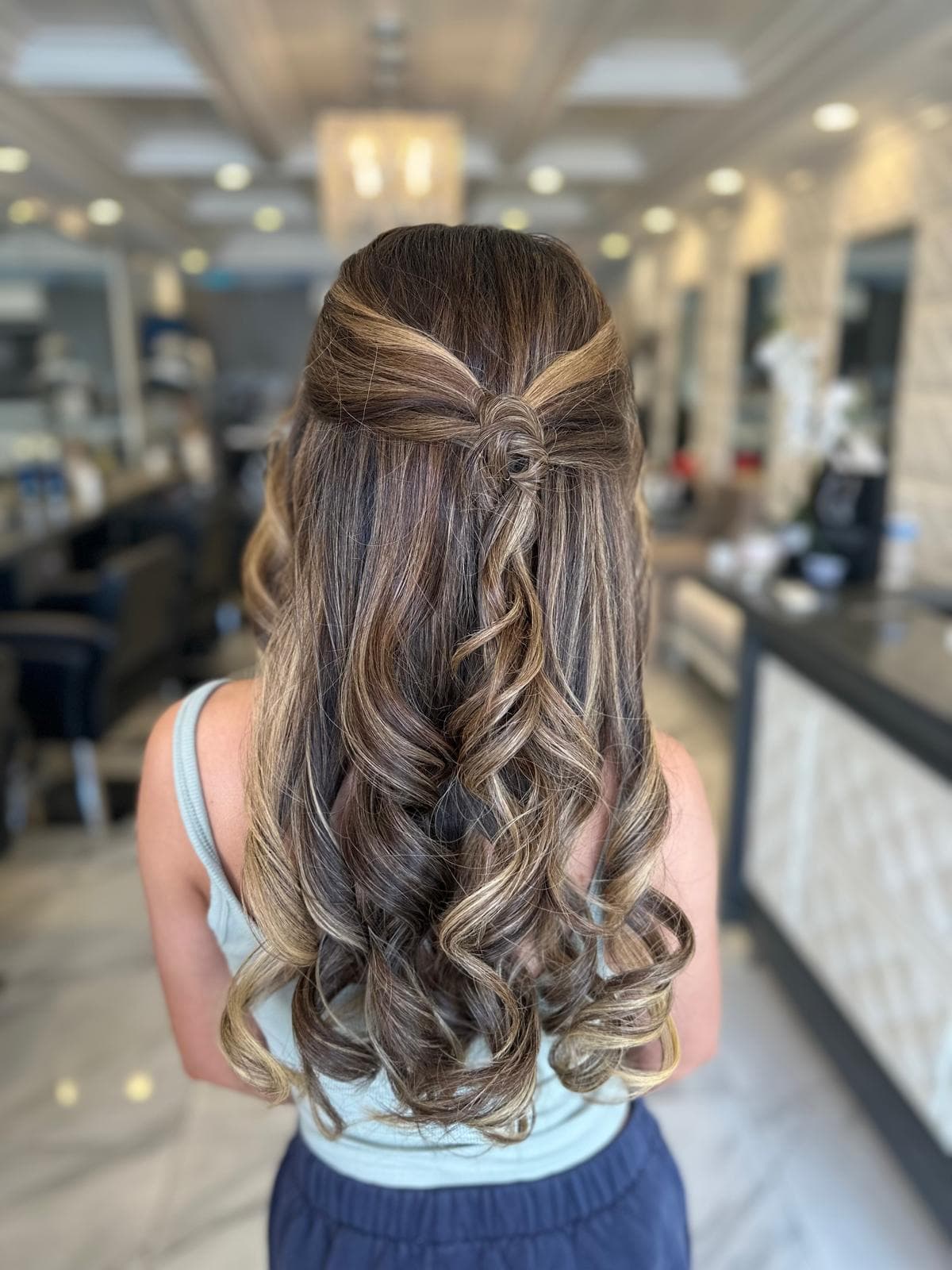 Twisted half-up with balayage — Crystal Beauty Salon